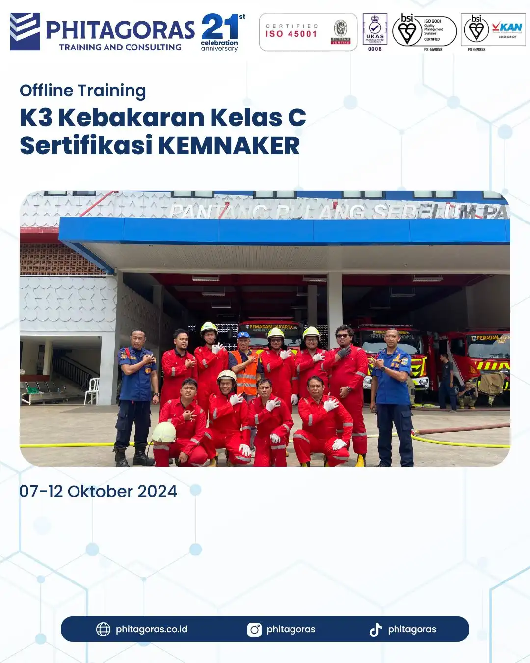 Offline Training K3 Kebakaran Kelas C Sertifikasi KEMNAKER Tanggal 07