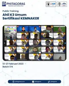 Public Training Ahli K3 Umum Sertifikasi KEMNAKER Batch 174