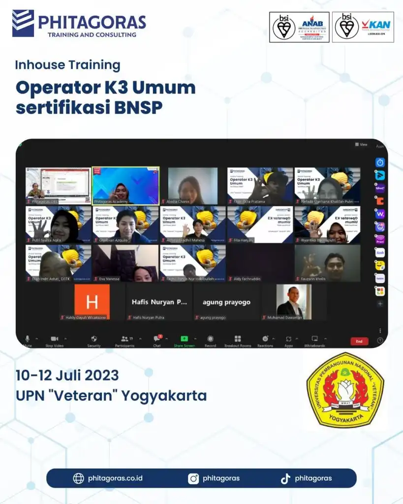 Inhouse Training Operator K3 Umum Sertifikasi BNSP - UPN "Veteran ...