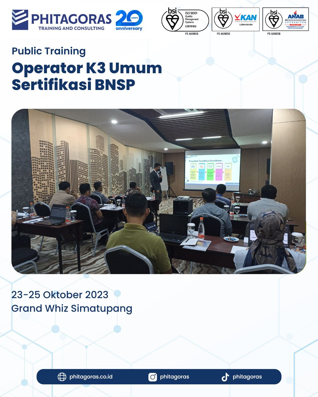 Public Training Operator K3 Umum Sertifikasi BNSP di Grand Whiz Simatupang