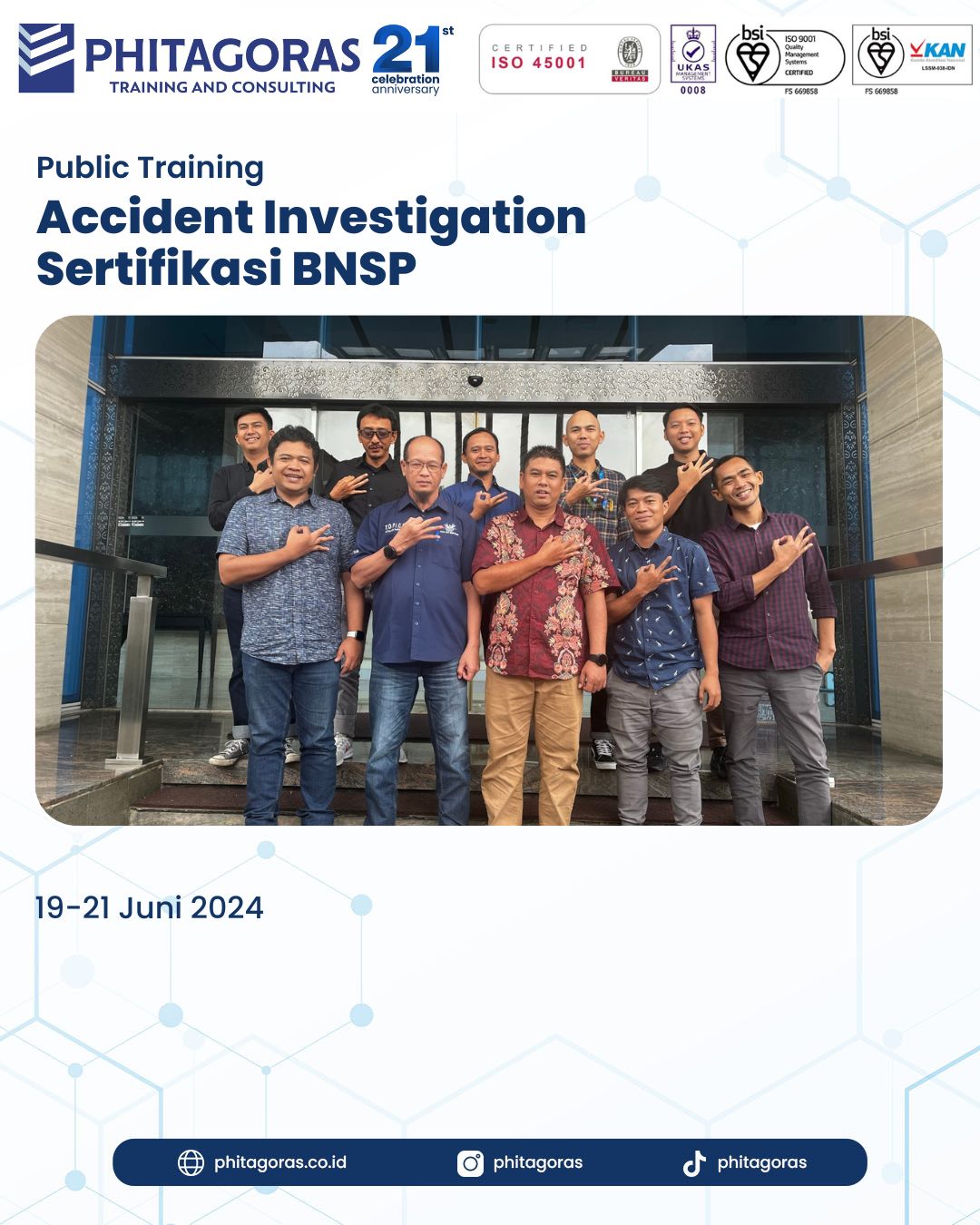 Public Training Accident Investigation Sertifikasi BNSP 19-21 Juni 2024