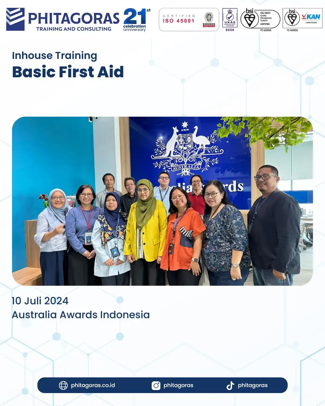 IHT Basic First Aid Australia Awards Indonesia 10 Juli 2024