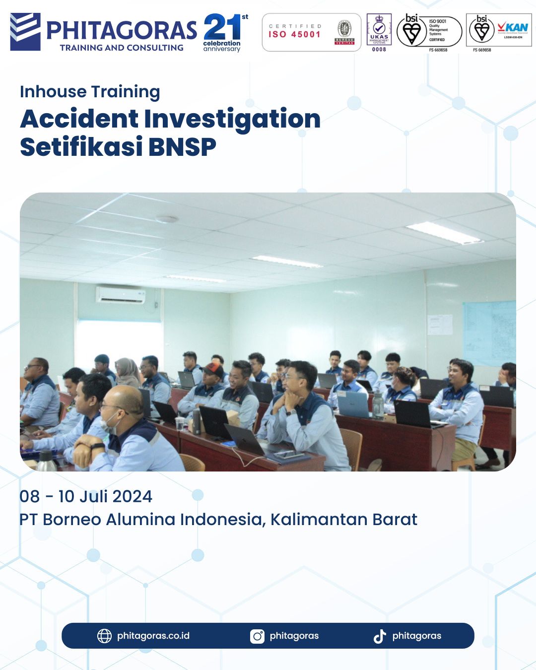 Inhouse Training Accident Investigation Sertifikasi BNSP - PT Borneo Alumina Indonesia, Kalimantan Barat