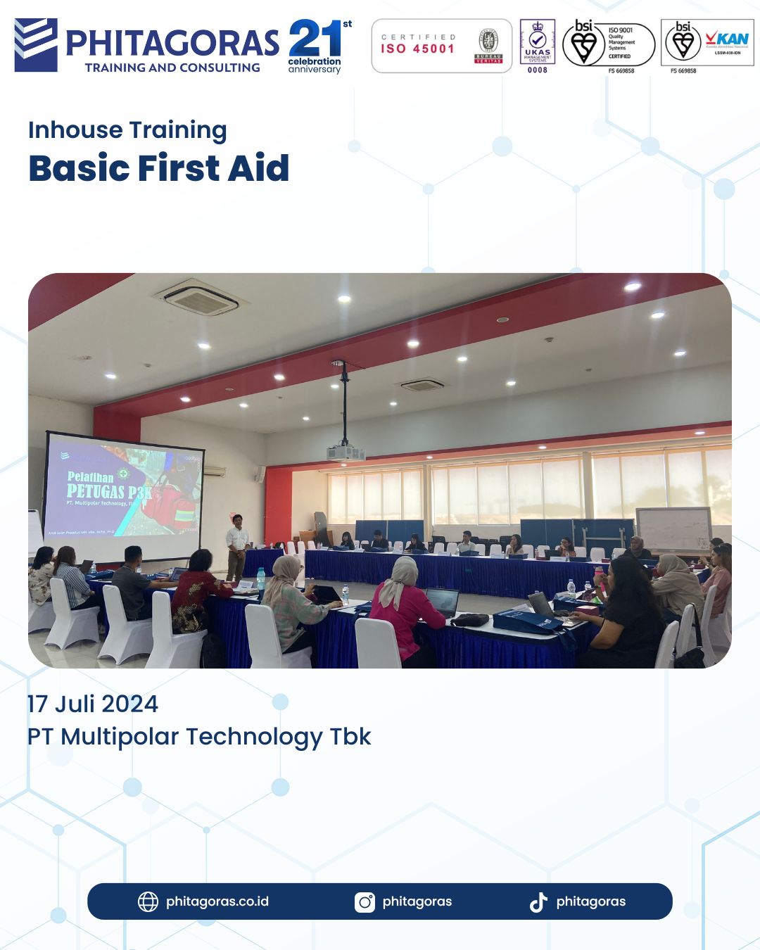 Inhouse Training Basic First Aid - PT Multipolar Technology Tbk Tanggal