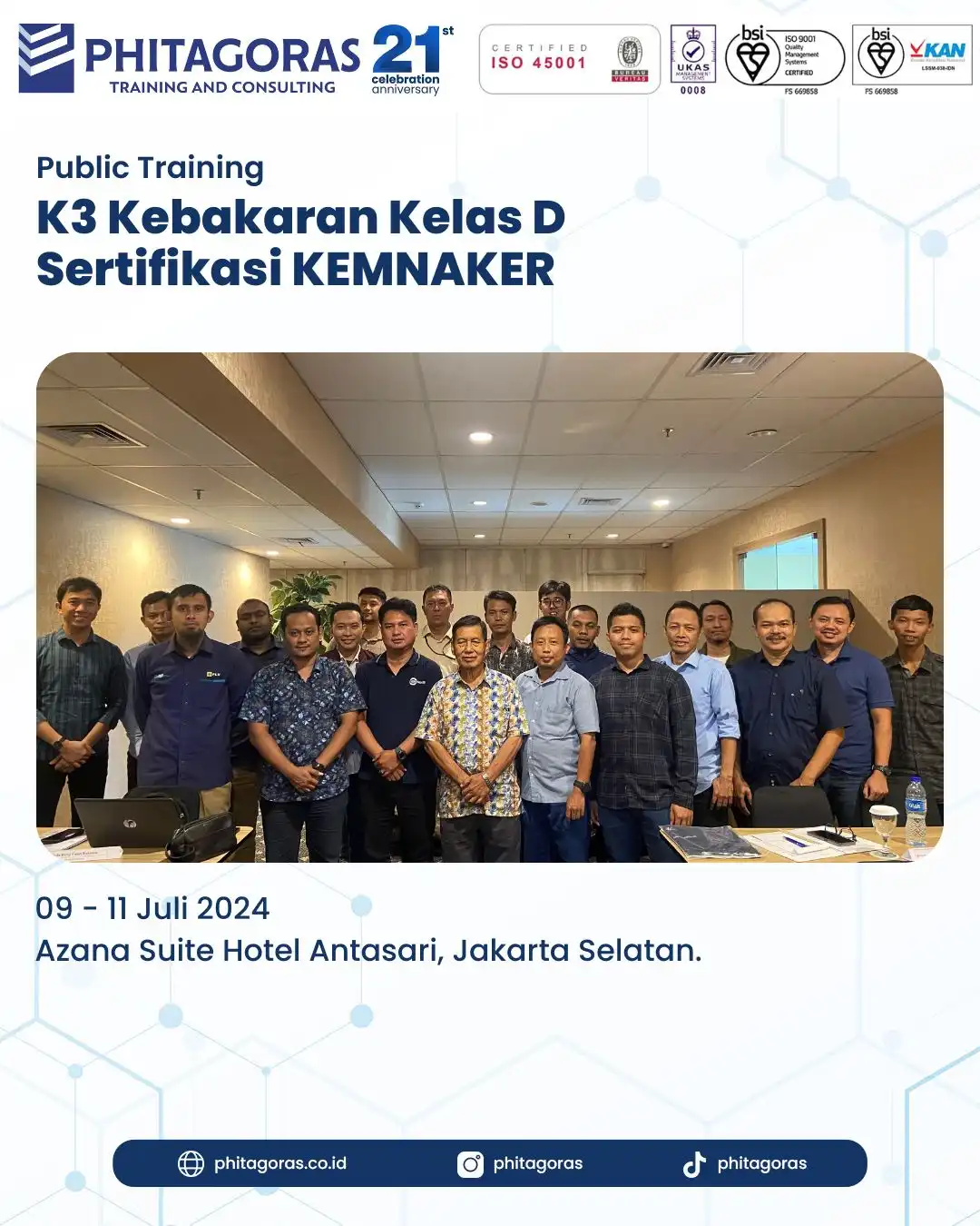 Public K3 Kebakaran Kelas D Sertifikasi KEMNAKER (9-11 Juli 2024) at Azana Suite Hotel Antasari, Jakarta Selatan