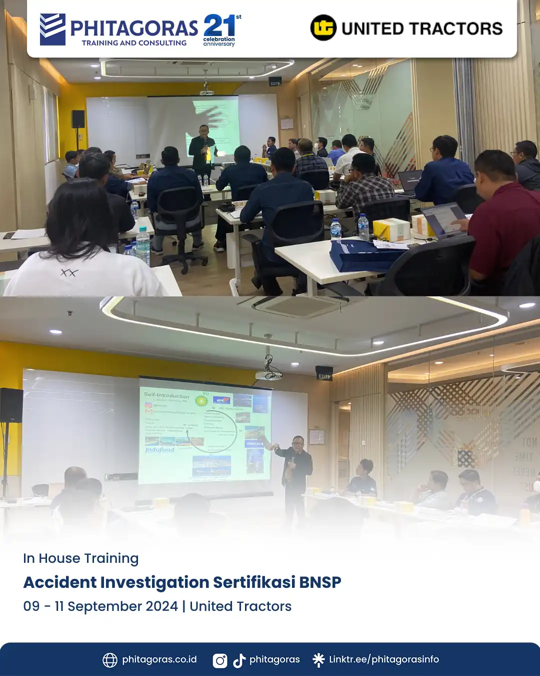 Inhouse Training Accident Investigation Sertifikasi BNSP Tanggal 09 - 11 September 2024