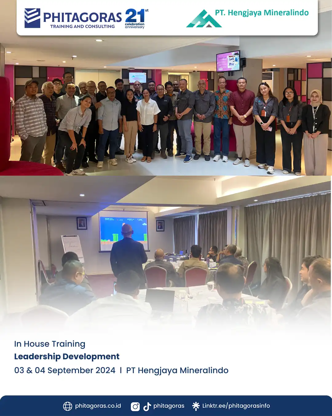 Inhouse Training Leadership Development - PT Hengjaya Mineralindo Tanggal 03 & 04 September 2024