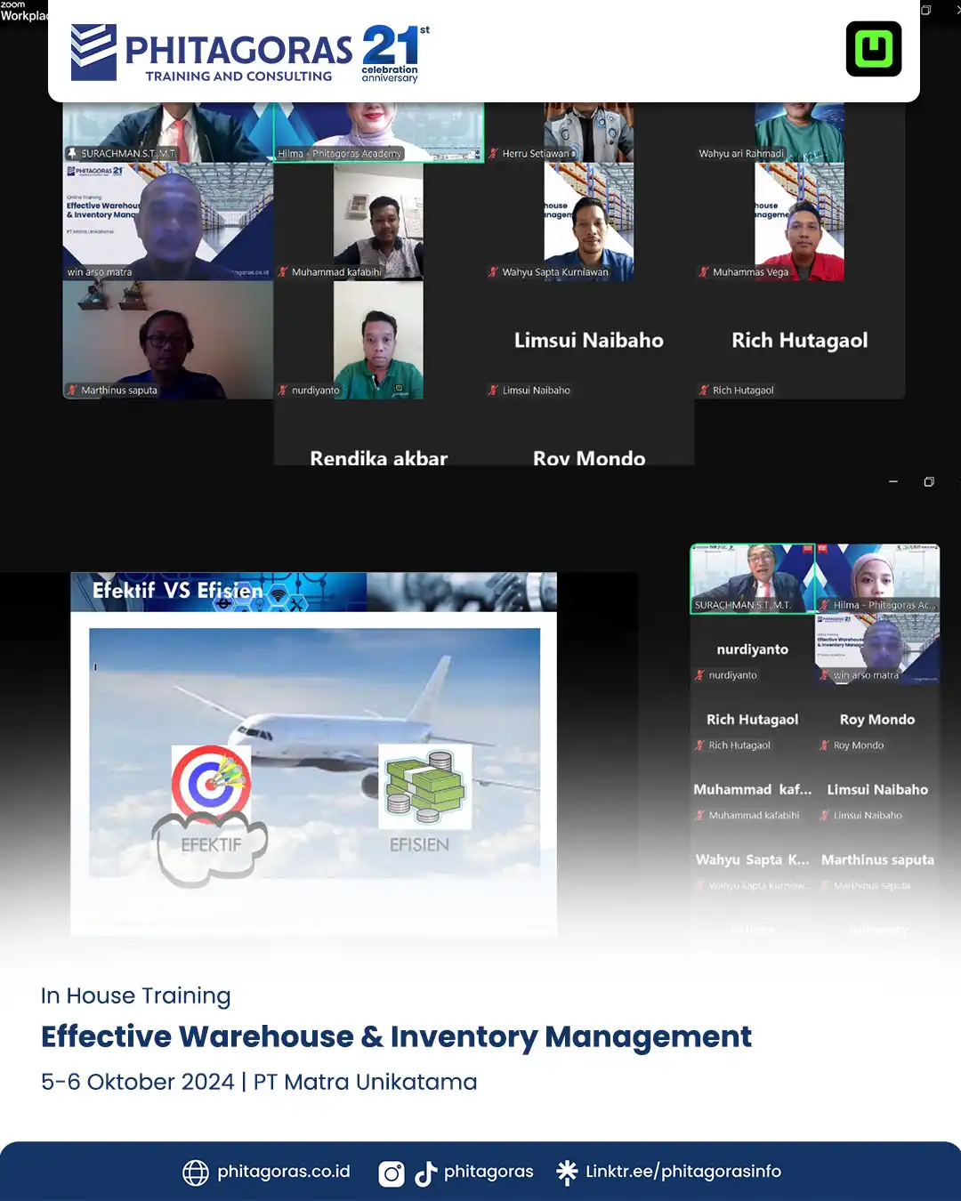 IHT Effective Warehouse & Inventory Management - PT Matra Unikatama (5 - 6 Oktober 2024)