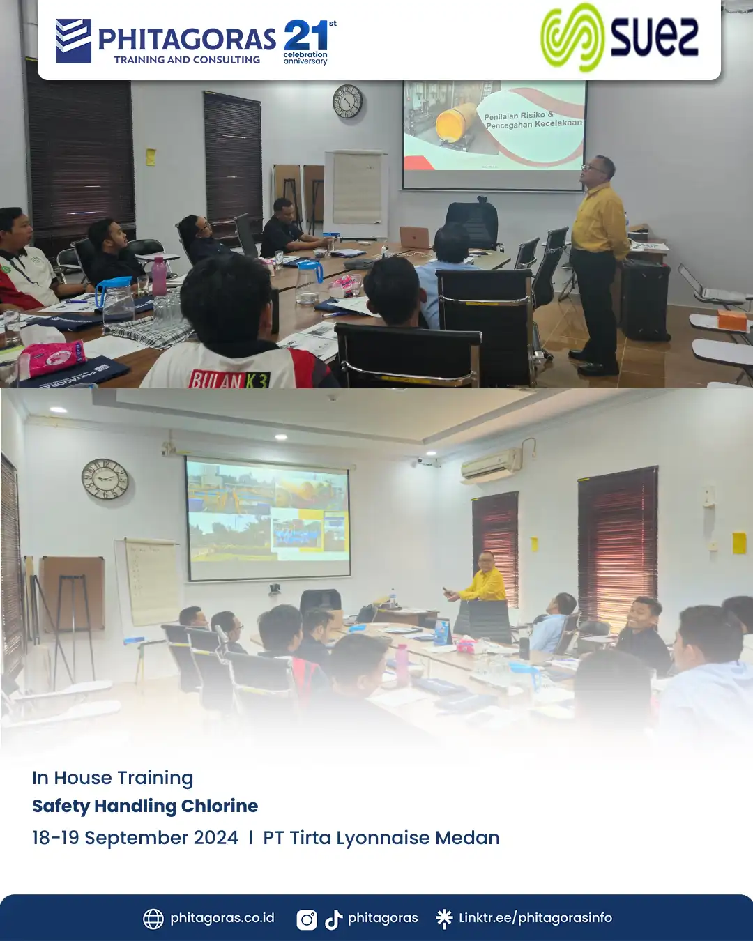 Inhouse Training Safety Handling Chlorine - PT Tirta Lyonnaise Medan Tanggal 18-19 September 2024