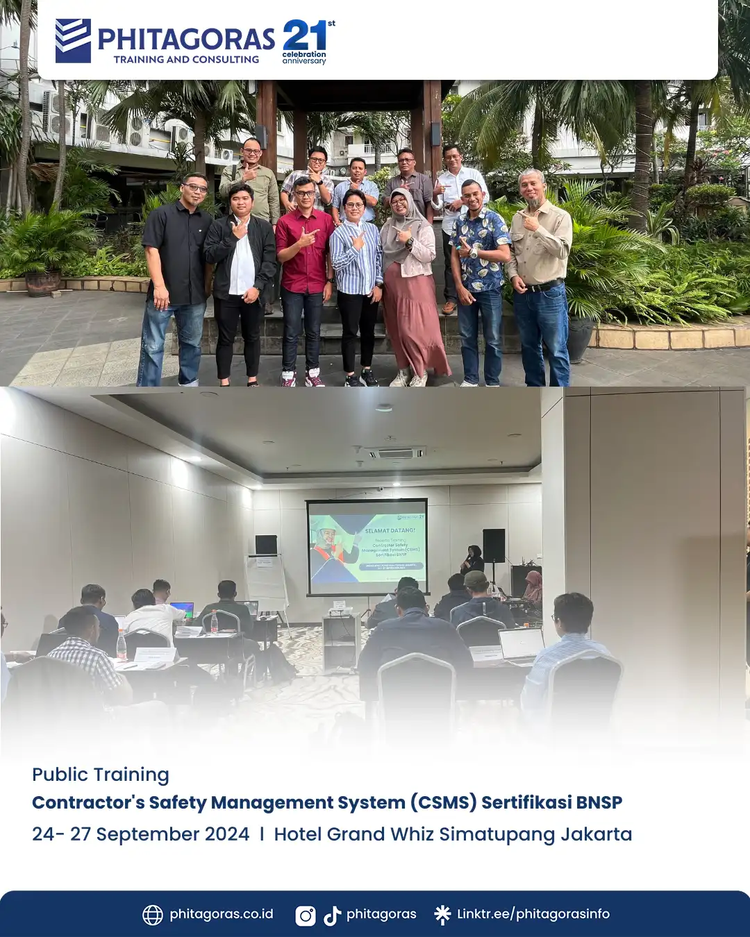 Public CSMS Sertifikasi BNSP, 24- 27 September 2024, Hotel Grand Whiz Simatupang Jakarta. (1)