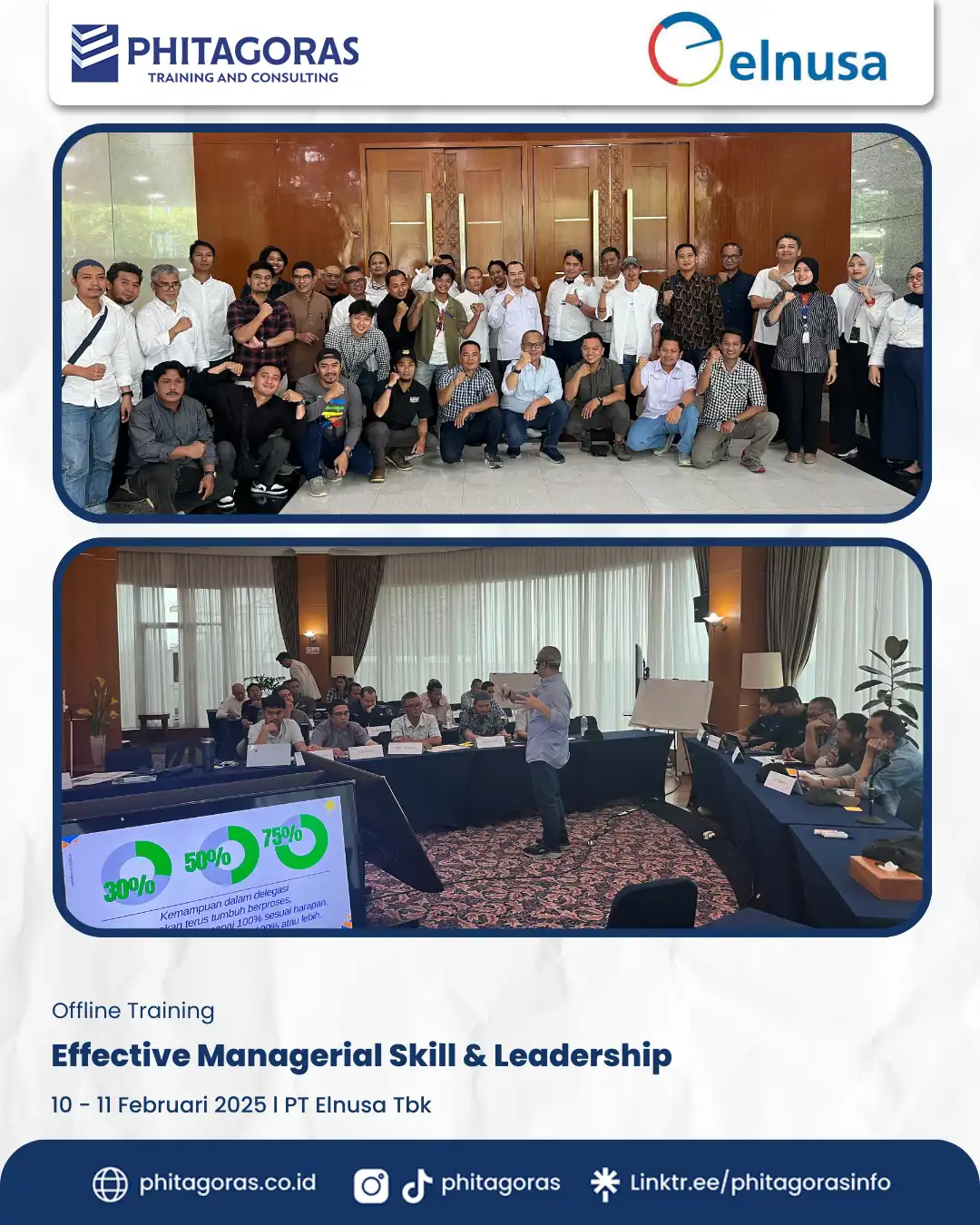 IHT Effective Managerial Skill & Leadership, PT Elnusa Tbk, 10 - 11 Februari 2025