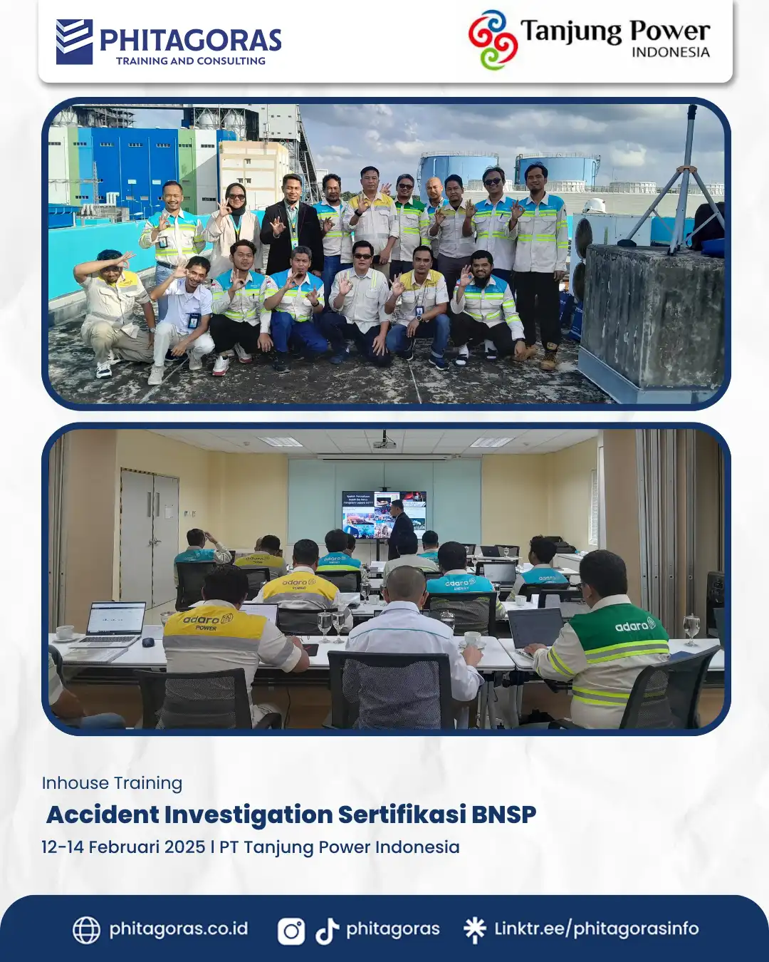 Training Accident Investigation Sertifikasi BNSP PT Tanjung Power Indonesia