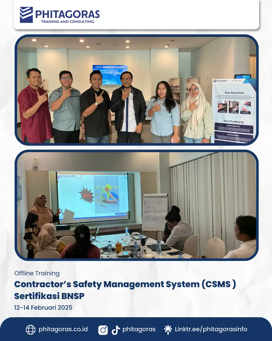 Offline Training Contractor’s Safety Management System (CSMS ) Sertifikasi BNSP 12-14 Februari 2025