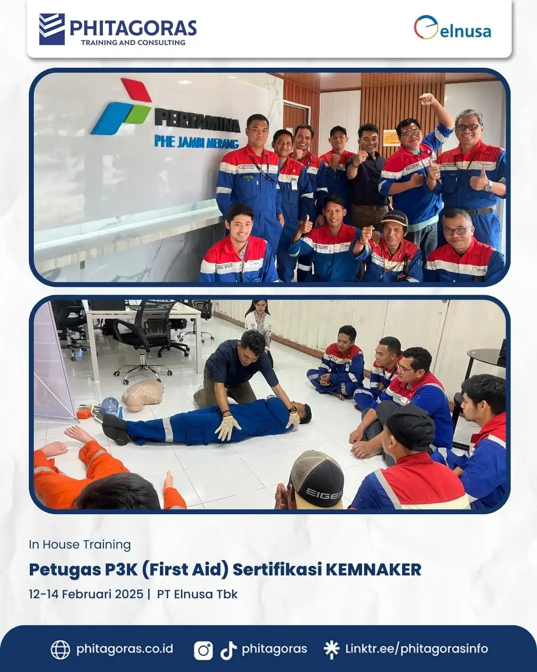 Petugas P3K (First Aid) Sertifikasi KEMNAKER pt elnusa tbk