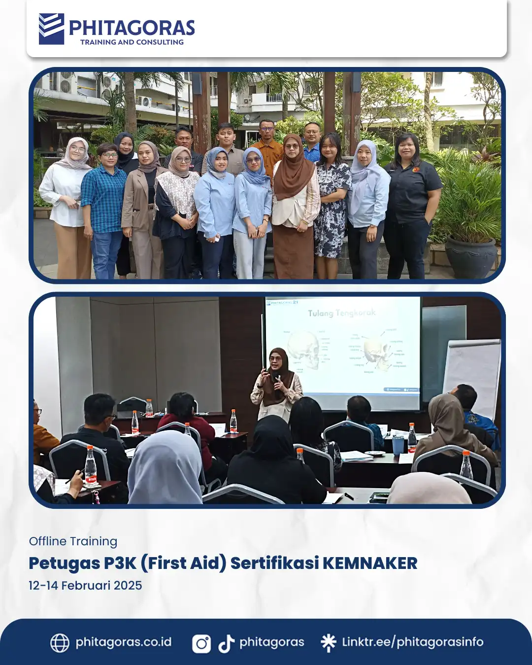 Training Petugas P3K (First Aid) Sertifikasi KEMNAKER 12-14 Februari 2025